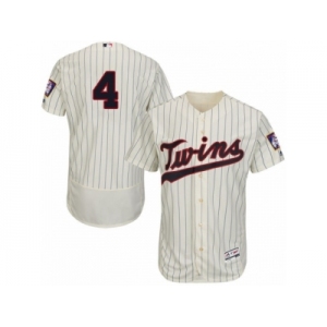 Men's Majestic Minnesota Twins #4 Paul Molitor Cream Flexbase Authentic Collection MLB Jersey