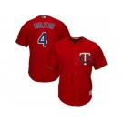 Men's Majestic Minnesota Twins #4 Paul Molitor Replica Scarlet Alternate Cool Base MLB Jersey