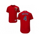 Men's Majestic Minnesota Twins #4 Paul Molitor Scarlet Flexbase Authentic Collection MLB Jersey