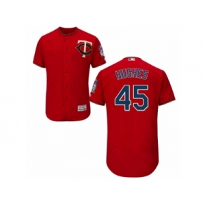 Men's Majestic Minnesota Twins #45 Phil Hughes Scarlet Flexbase Authentic Collection MLB Jersey