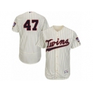 Men's Majestic Minnesota Twins #47 Ricky Nolasco Cream Flexbase Authentic Collection MLB Jersey