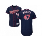 Men's Majestic Minnesota Twins #47 Ricky Nolasco Navy Blue Flexbase Authentic Collection MLB Jersey