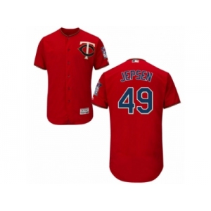 Men's Majestic Minnesota Twins #49 Kevin Jepsen Scarlet Flexbase Authentic Collection MLB Jersey