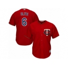 Men's Majestic Minnesota Twins #6 Tony Oliva Replica Scarlet Alternate Cool Base MLB Jersey