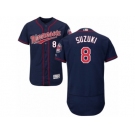 Men's Majestic Minnesota Twins #8 Kurt Suzuki Navy Blue Flexbase Authentic Collection MLB Jersey