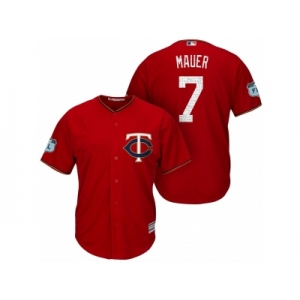 Men's Minnesota Twins #7 Joe Mauer 2017 Spring Training Cool Base Stitched MLB Jersey