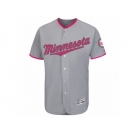 Men's Minnesota Twins Majestic Blank Gray Fashion 2016 Mother's Day Flex Base Team Jersey