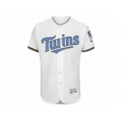 Men's Minnesota Twins Majestic Blank White Fashion 2016 Father's Day Flex Base Team Jersey