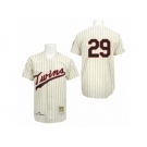 Men's Mitchell and Ness 1969 Minnesota Twins #29 Rod Carew Replica Cream Throwback MLB Jersey