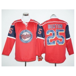 Minnesota Twins #25 Byron Buxton Red Long Sleeve Stitched Baseball Jersey