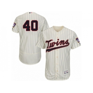 Minnesota Twins #40 Bartolo Colon Cream Flexbase Authentic Collection MLB Jersey