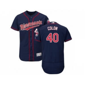 Minnesota Twins #40 Bartolo Colon Navy Blue Flexbase Authentic Collection MLB Jersey