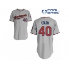 Minnesota Twins #40 Bartolo Colon Replica Grey Road Cool Base MLB Jersey