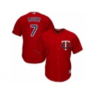 Youth Majestic Minnesota Twins #7 Joe Mauer Authentic Scarlet Alternate Cool Base MLB Jersey