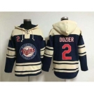 mlb jerseys minnesota twins #2 dozier blue[pullover hooded sweatshirt][dozier]