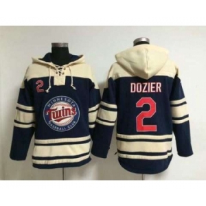 mlb jerseys minnesota twins #2 dozier blue[pullover hooded sweatshirt][dozier]