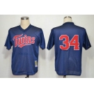 mlb jerseys minnesota twins #34 kirby puckett blue[1991]