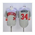 mlb jerseys minnesota twins #34 puckett grey(black strip)[1987 m&n]