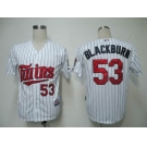 mlb jerseys minnesota twins #53 blackburn white(blue strip)