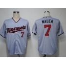 mlb jerseys minnesota twins #7 mauer grey[2011 minnesota]