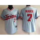 mlb jerseys minnesota twins #7 m&n mauer blue