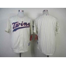 mlb jerseys minnesota twins blank cream[blue strip]