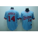 mlb minnesota twins #14 hrbek baby blue(cooperstown throwback)