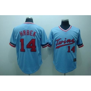 mlb minnesota twins #14 hrbek baby blue(cooperstown throwback)