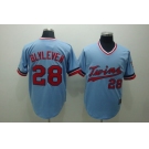 mlb minnesota twins #28 blvleven baby blue[cooperstown throwback]