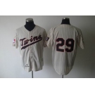 mlb minnesota twins #29 carew m&n cream(black strip)