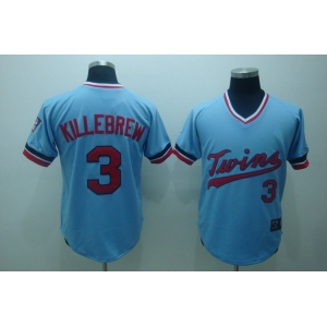 mlb minnesota twins ##3 killebrew baby blue[cooperstown throwback]