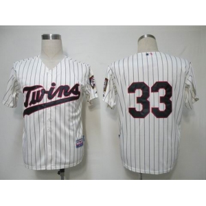 mlb minnesota twins #33 morneau cream(blue strip)