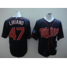 mlb minnesota twins #47 liriano blue 2010