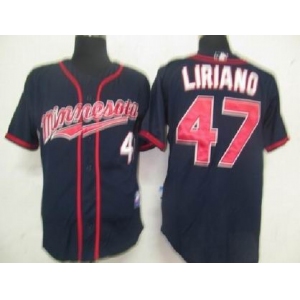 mlb minnesota twins #47 liriano blue[2011 minnesota]