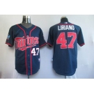 mlb minnesota twins #47 liriano blue