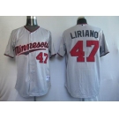 mlb minnesota twins #47 liriano grey