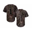 Men New York Mets #1 Mookie Wilson Camo Realtree Collection Cool Base Stitched MLB Jersey