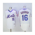 Men New York Mets #16 Dwight Gooden Majestic White Alternate Flexbase Authentic Collection Player Jersey