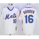 Men New York Mets #16 Dwight Gooden Majestic White Cool Base Cooperstown Collection Player Jersey