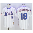 Men New York Mets #18 Darryl Strawberry Majestic White Cool Base Cooperstown Collection Player Jersey