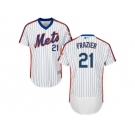 Men New York Mets #21 Todd Frazier White(Blue Strip) Flexbase Authentic Collection Alternate Stitched MLB Jersey