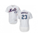 Men New York Mets #23 Adrian Gonzalez White(Blue Strip) Flexbase Authentic Collection Stitched MLB Jersey