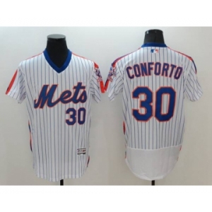 Men New York Mets #30 Michael Conforto Majestic White Alternate Flexbase Authentic Collection Player Jersey