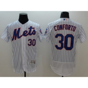 Men New York Mets #30 Michael Conforto Majestic White Flexbase Authentic Collection Player Jersey
