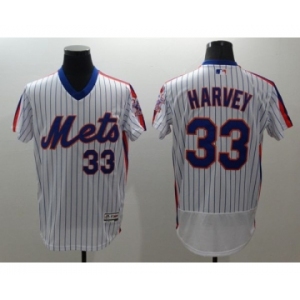 Men New York Mets #33 Matt Harvey Majestic White Alternate Flexbase Authentic Collection Player Jersey