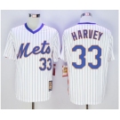 Men New York Mets #33 Matt Harvey Majestic White Cool Base Cooperstown Collection Player Jersey