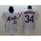 Men New York Mets #34 Noah Syndergaar Majestic White Alternate Flexbase Authentic Collection Player Jersey