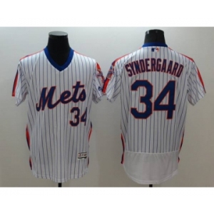 Men New York Mets #34 Noah Syndergaar Majestic White Alternate Flexbase Authentic Collection Player Jersey