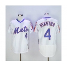 Men New York Mets #4 Lenny Dykstra Majestic White Alternate Flexbase Authentic Collection Player Jersey