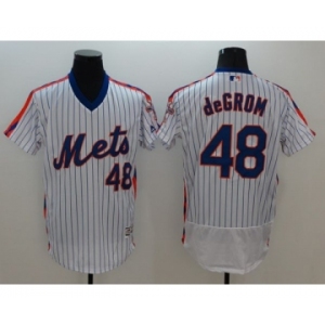 Men New York Mets #48 Jacob deGrom Majestic White Alternate Flexbase Authentic Collection Player Jersey